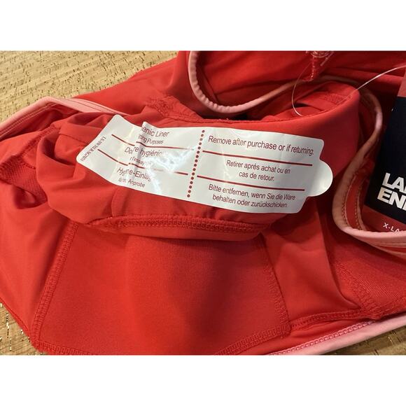 Lands' End Women's One Piece Swimsuit Size XL/18 Red Pink Stretch UPF 50 New NWT - Picture 6 of 7